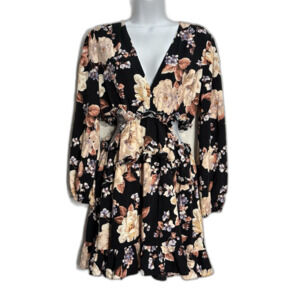 Privy Dress Womens Sz Med Ruffled Mini Floral Flare Cottage Core Feminine